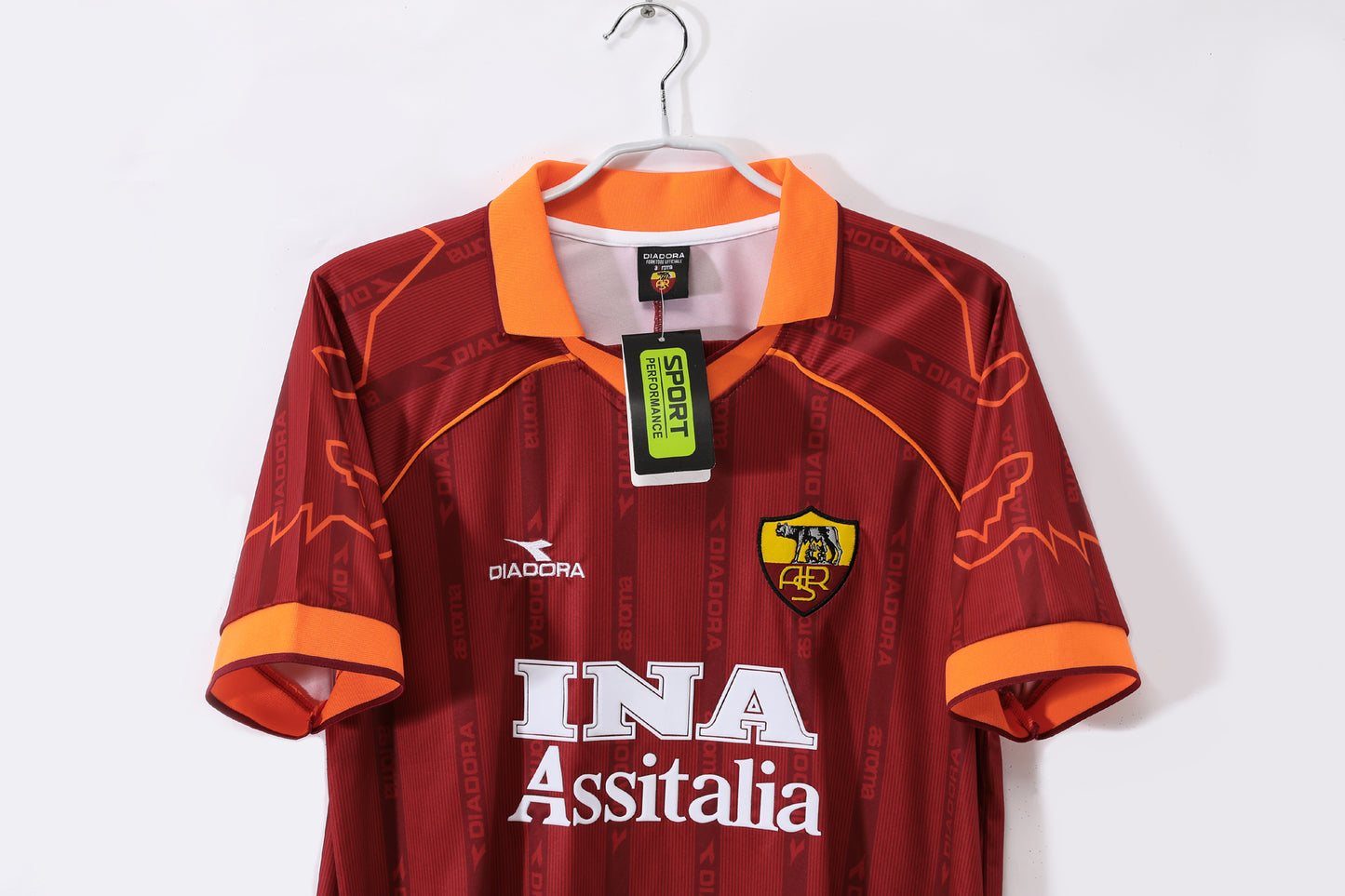 AS Roma 2002-03 Home Jersey by Diadora – INA Assitalia Edition