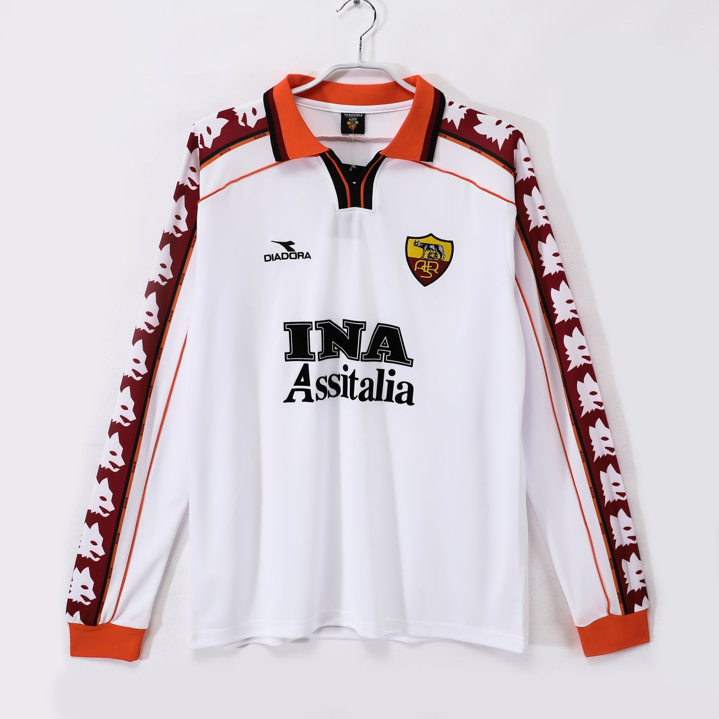 AS Roma Long Sleeve Diadora INA Assitalia Away Jersey