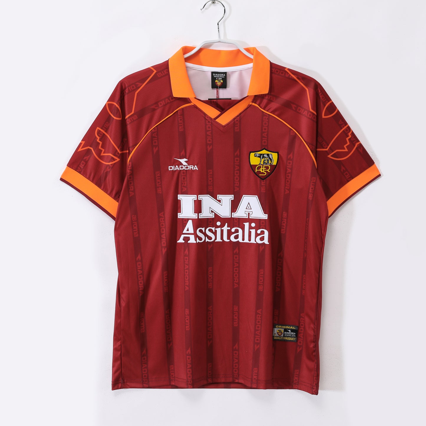 AS Roma 2002-03 Home Jersey by Diadora – INA Assitalia Edition