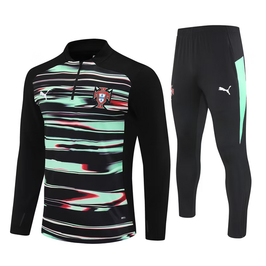 Portugal 1/4 Zip Kids Tracksuits 25/26 Zwart