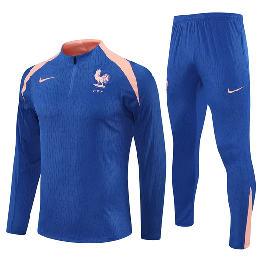Frankrijk 1/4 Zip Kids Kids Tracksuits 25/26 Blauw