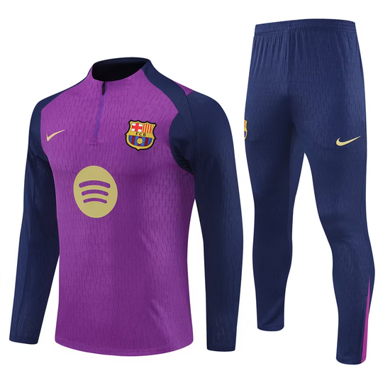 FC Barcelona 1/4 Zip Kids Tracksuits 25/26 Paars