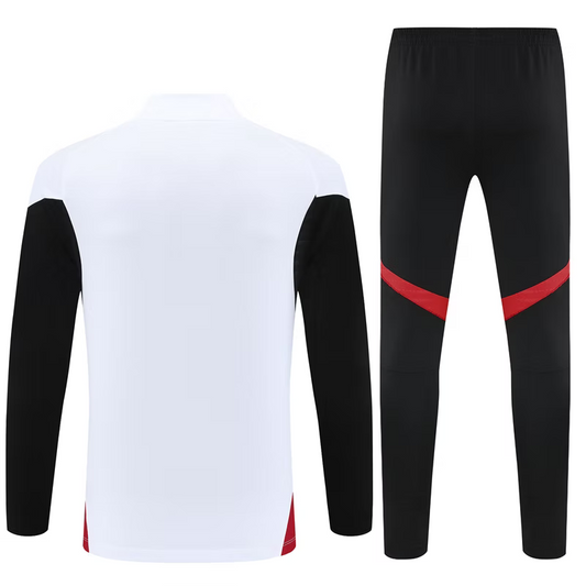 Man United 1/4 Zip Kids Tracksuits 25/26 Wit