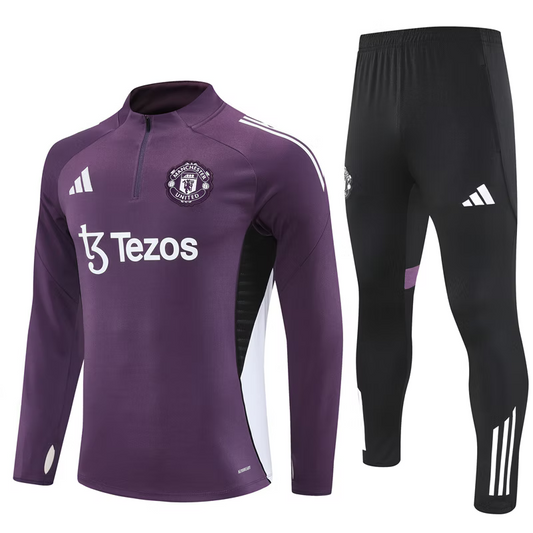 Man United 1/4 Zip Trainingspak 25/26 Paars