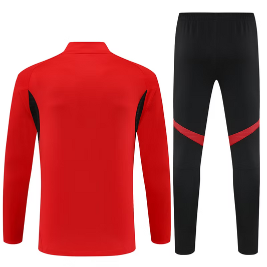 Man United 1/4 Zip Kids Tracksuits 25/26 Rood